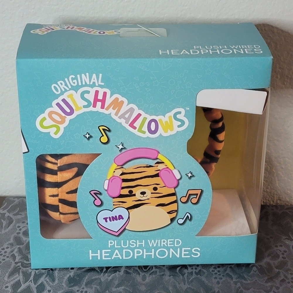 Squishmallows Tina the Tiger Plush Wired Headphones
